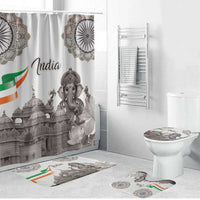 India Ganesha and Akshardham Bathroom Set Lord Ganpati Lotus Flag Style - Wonder Print Shop