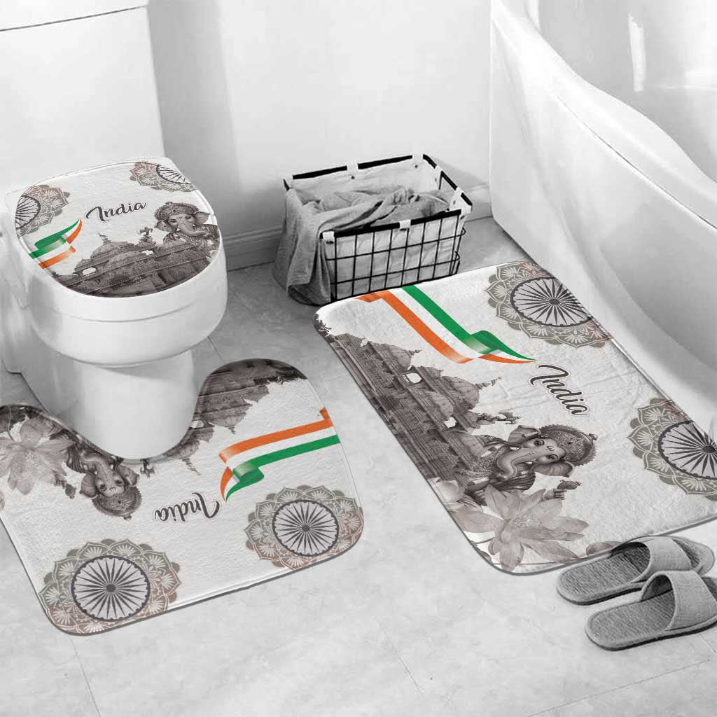 India Ganesha and Akshardham Bathroom Set Lord Ganpati Lotus Flag Style - Wonder Print Shop