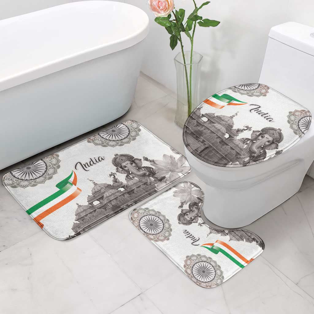 India Ganesha and Akshardham Bathroom Set Lord Ganpati Lotus Flag Style - Wonder Print Shop