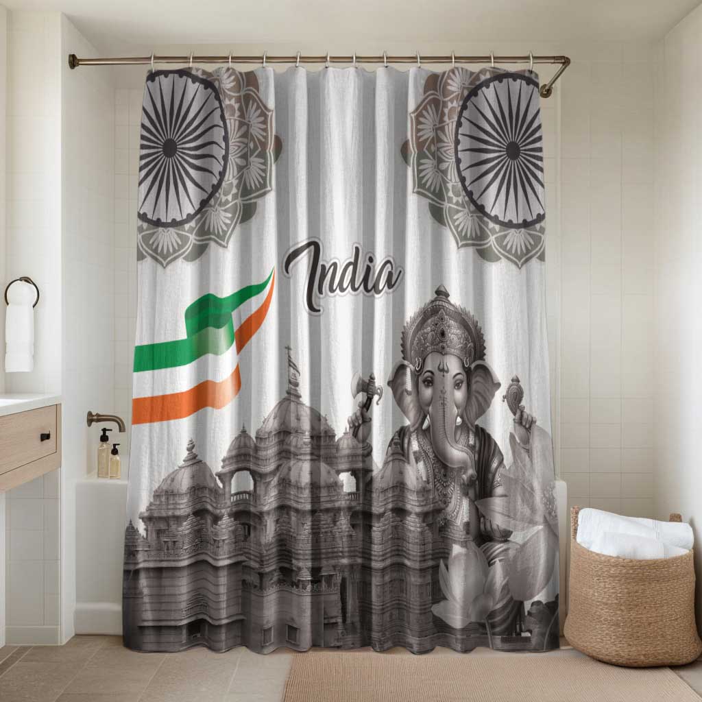 India Ganesha and Akshardham Bathroom Set Lord Ganpati Lotus Flag Style - Wonder Print Shop
