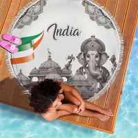 India Ganesha and Akshardham Beach Blanket Lord Ganpati Lotus Flag Style - Wonder Print Shop