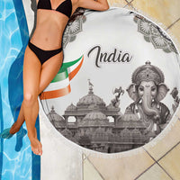 India Ganesha and Akshardham Beach Blanket Lord Ganpati Lotus Flag Style - Wonder Print Shop