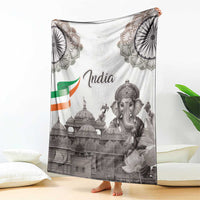 India Ganesha and Akshardham Blanket Lord Ganpati Lotus Flag Style - Wonder Print Shop