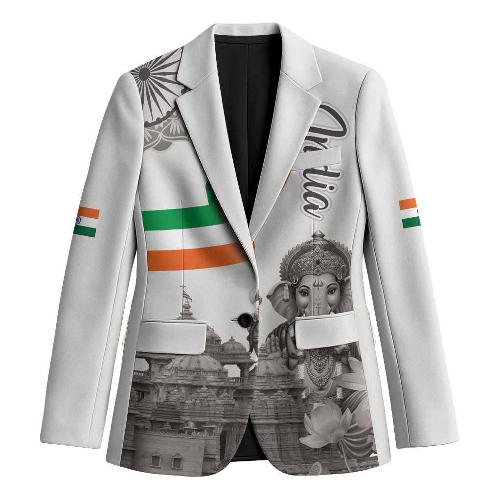 India Ganesha and Akshardham Blazer Lord Ganpati Lotus Flag Style - Wonder Print Shop
