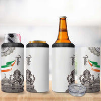 India Ganesha and Akshardham 4 in 1 Can Cooler Tumbler Lord Ganpati Lotus Flag Style - Wonder Print Shop
