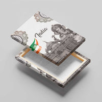 India Ganesha and Akshardham Canvas Wall Art Lord Ganpati Lotus Flag Style - Wonder Print Shop
