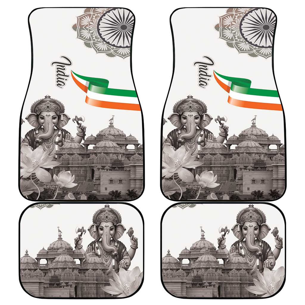 India Ganesha and Akshardham Car Mats Lord Ganpati Lotus Flag Style - Wonder Print Shop