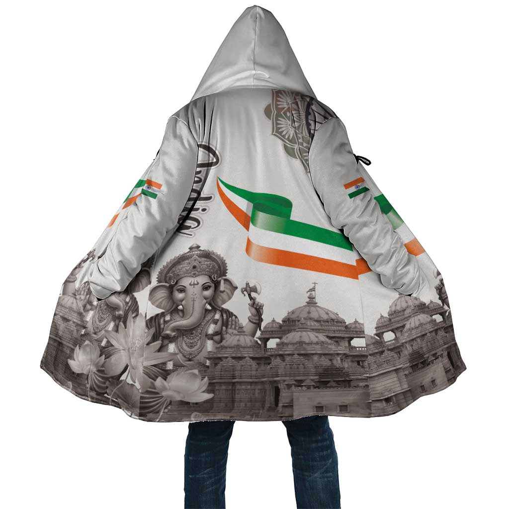 India Ganesha and Akshardham Cloak Lord Ganpati Lotus Flag Style - Wonder Print Shop