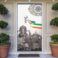 India Ganesha and Akshardham Door Cover Lord Ganpati Lotus Flag Style - Wonder Print Shop