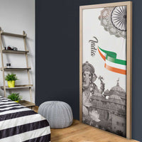 India Ganesha and Akshardham Door Cover Lord Ganpati Lotus Flag Style - Wonder Print Shop