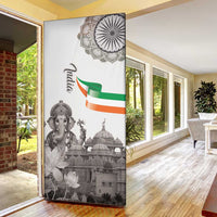 India Ganesha and Akshardham Door Cover Lord Ganpati Lotus Flag Style - Wonder Print Shop