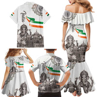 India Ganesha and Akshardham Family Matching Mermaid Dress and Hawaiian Shirt Lord Ganpati Lotus Flag Style - Wonder Print Shop