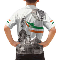 India Ganesha and Akshardham Family Matching Off Shoulder Maxi Dress and Hawaiian Shirt Lord Ganpati Lotus Flag Style - Wonder Print Shop