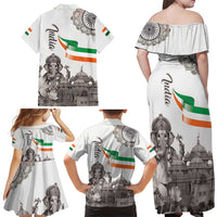 India Ganesha and Akshardham Family Matching Off Shoulder Maxi Dress and Hawaiian Shirt Lord Ganpati Lotus Flag Style - Wonder Print Shop