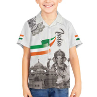 India Ganesha and Akshardham Family Matching Off Shoulder Maxi Dress and Hawaiian Shirt Lord Ganpati Lotus Flag Style - Wonder Print Shop