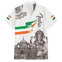 India Ganesha and Akshardham Family Matching Puletasi and Hawaiian Shirt Lord Ganpati Lotus Flag Style - Wonder Print Shop
