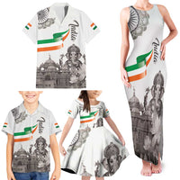 India Ganesha and Akshardham Family Matching Tank Maxi Dress and Hawaiian Shirt Lord Ganpati Lotus Flag Style - Wonder Print Shop