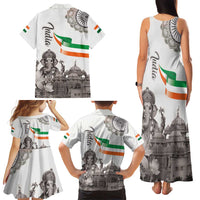 India Ganesha and Akshardham Family Matching Tank Maxi Dress and Hawaiian Shirt Lord Ganpati Lotus Flag Style - Wonder Print Shop