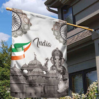 India Ganesha and Akshardham Garden Flag Lord Ganpati Lotus Flag Style - Wonder Print Shop