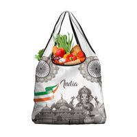 India Ganesha and Akshardham Grocery Bag Lord Ganpati Lotus Flag Style - Wonder Print Shop