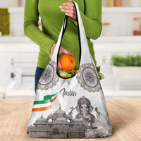 India Ganesha and Akshardham Grocery Bag Lord Ganpati Lotus Flag Style - Wonder Print Shop