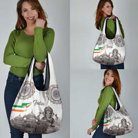 India Ganesha and Akshardham Grocery Bag Lord Ganpati Lotus Flag Style - Wonder Print Shop
