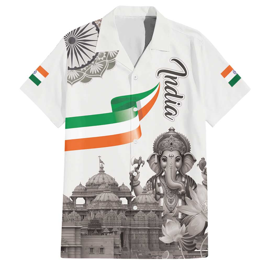 India Ganesha and Akshardham Hawaiian Shirt Lord Ganpati Lotus Flag Style - Wonder Print Shop