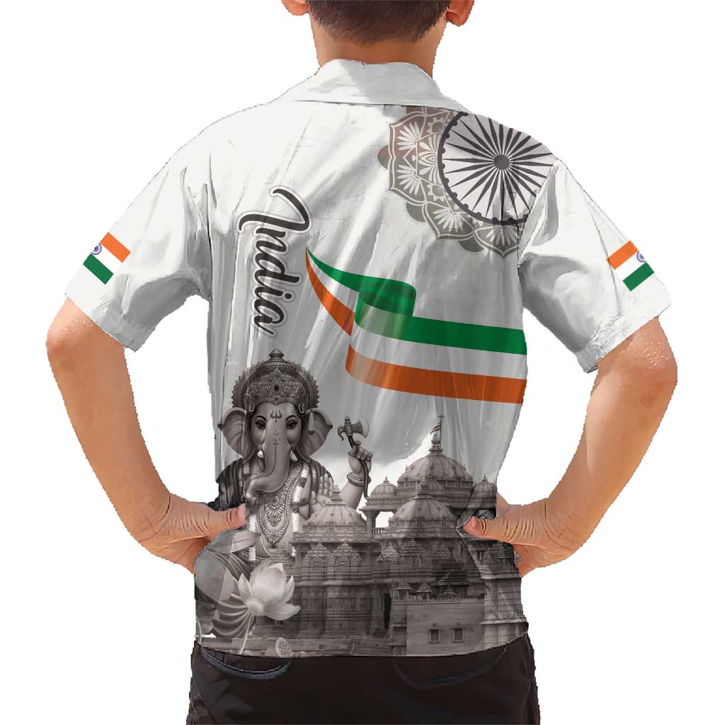India Ganesha and Akshardham Hawaiian Shirt Lord Ganpati Lotus Flag Style - Wonder Print Shop