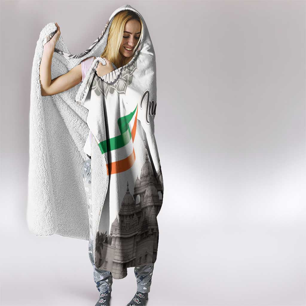 India Ganesha and Akshardham Hooded Blanket Lord Ganpati Lotus Flag Style - Wonder Print Shop