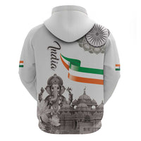 India Ganesha and Akshardham Hoodie Lord Ganpati Lotus Flag Style - Wonder Print Shop