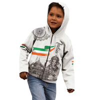 India Ganesha and Akshardham Kid Hoodie Lord Ganpati Lotus Flag Style - Wonder Print Shop