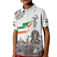 India Ganesha and Akshardham Kid Polo Shirt Lord Ganpati Lotus Flag Style - Wonder Print Shop