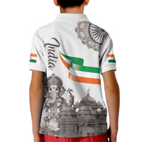 India Ganesha and Akshardham Kid Polo Shirt Lord Ganpati Lotus Flag Style - Wonder Print Shop