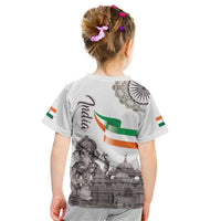 India Ganesha and Akshardham Kid T Shirt Lord Ganpati Lotus Flag Style - Wonder Print Shop