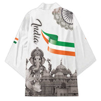 India Ganesha and Akshardham Kimono Lord Ganpati Lotus Flag Style - Wonder Print Shop