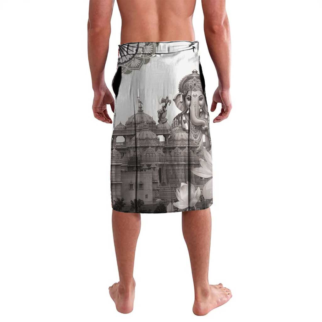 India Ganesha and Akshardham Lavalava Lord Ganpati Lotus Flag Style - Wonder Print Shop