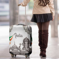 India Ganesha and Akshardham Luggage Cover Lord Ganpati Lotus Flag Style - Wonder Print Shop
