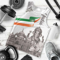 India Ganesha and Akshardham Men Tank Top Lord Ganpati Lotus Flag Style - Wonder Print Shop