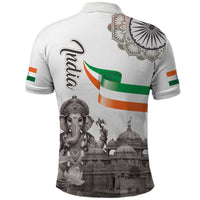India Ganesha and Akshardham Polo Shirt Lord Ganpati Lotus Flag Style - Wonder Print Shop