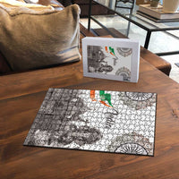 India Ganesha and Akshardham Puzzle Lord Ganpati Lotus Flag Style - Wonder Print Shop