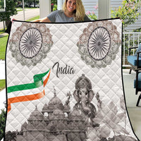 India Ganesha and Akshardham Quilt Lord Ganpati Lotus Flag Style - Wonder Print Shop
