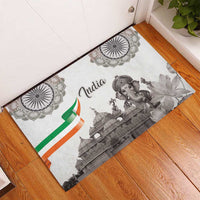 India Ganesha and Akshardham Rubber Doormat Lord Ganpati Lotus Flag Style - Wonder Print Shop