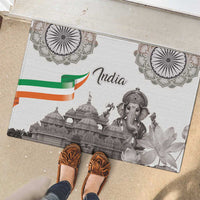 India Ganesha and Akshardham Rubber Doormat Lord Ganpati Lotus Flag Style - Wonder Print Shop