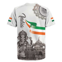 India Ganesha and Akshardham Rugby Jersey Lord Ganpati Lotus Flag Style - Wonder Print Shop