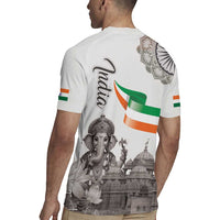 India Ganesha and Akshardham Rugby Jersey Lord Ganpati Lotus Flag Style - Wonder Print Shop