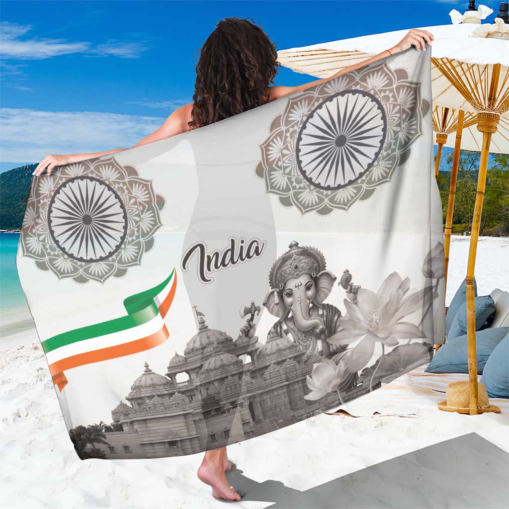 India Ganesha and Akshardham Sarong Lord Ganpati Lotus Flag Style - Wonder Print Shop