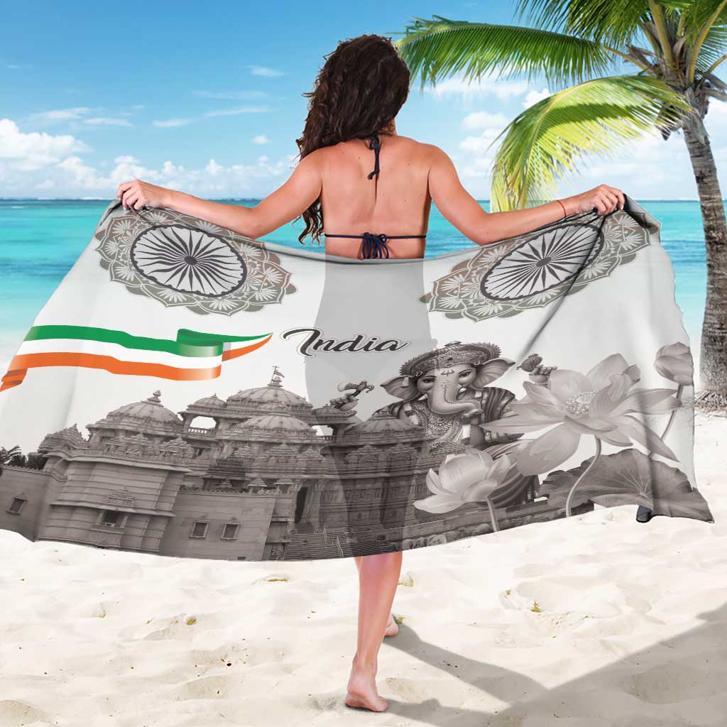 India Ganesha and Akshardham Sarong Lord Ganpati Lotus Flag Style - Wonder Print Shop
