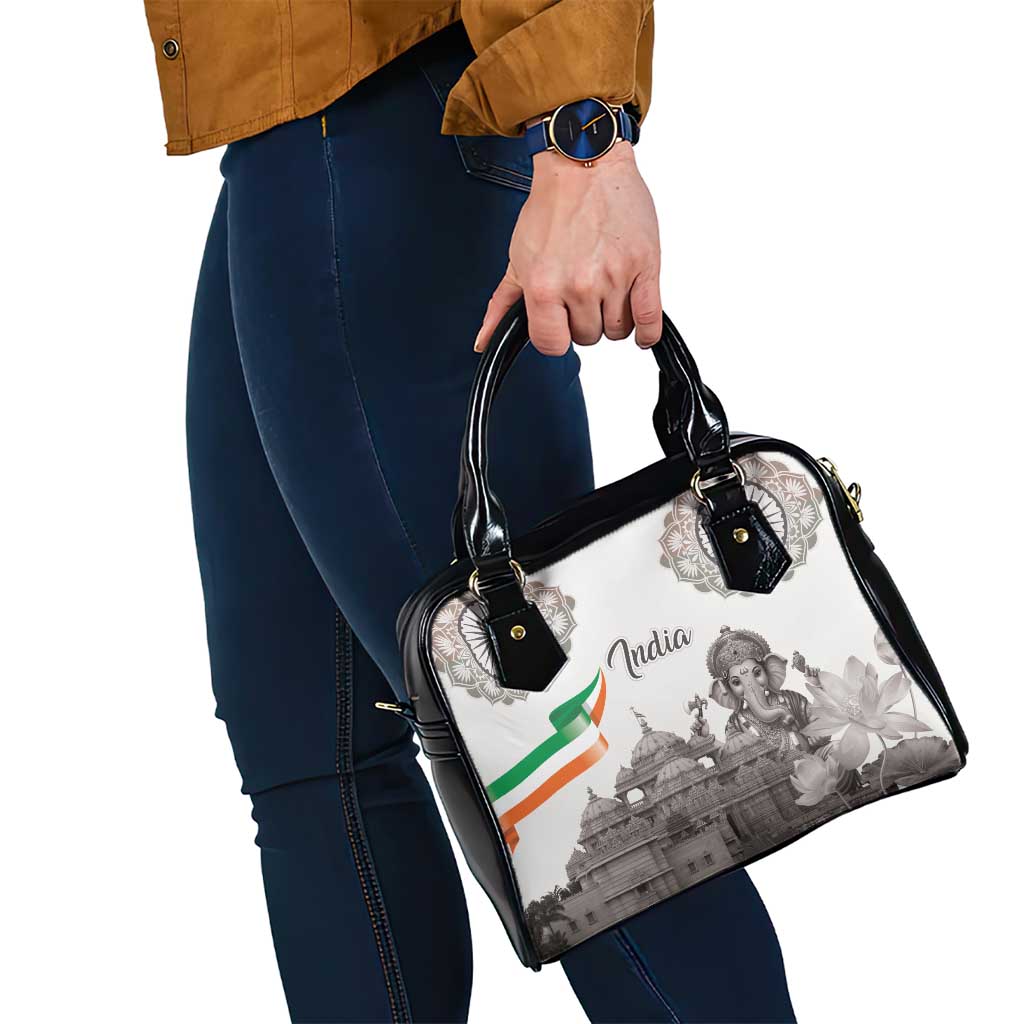 India Ganesha and Akshardham Shoulder Handbag Lord Ganpati Lotus Flag Style - Wonder Print Shop