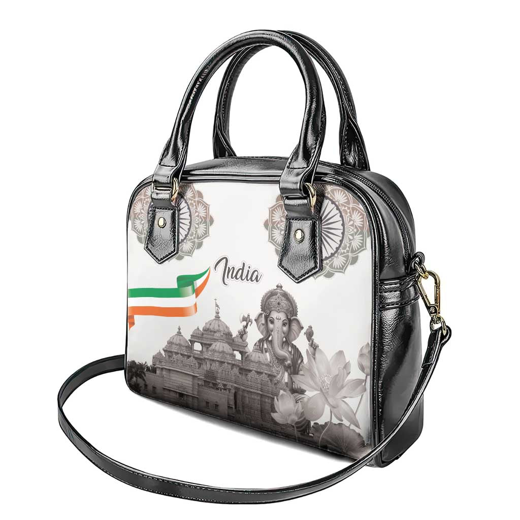 India Ganesha and Akshardham Shoulder Handbag Lord Ganpati Lotus Flag Style - Wonder Print Shop