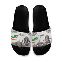 India Ganesha and Akshardham Slide Sandals Lord Ganpati Lotus Flag Style - Wonder Print Shop